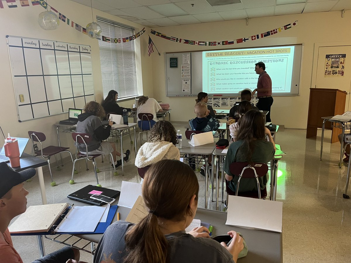 7thBernard's tweet photo. Today in Mr. Siegel and Mrs. Auer’s Academy Class we did the battle brackets. We talked about our vacation spots and then voted to see our class vacation spot winner! Beach Vacay all the way! https://t.co/PLU11yBubb