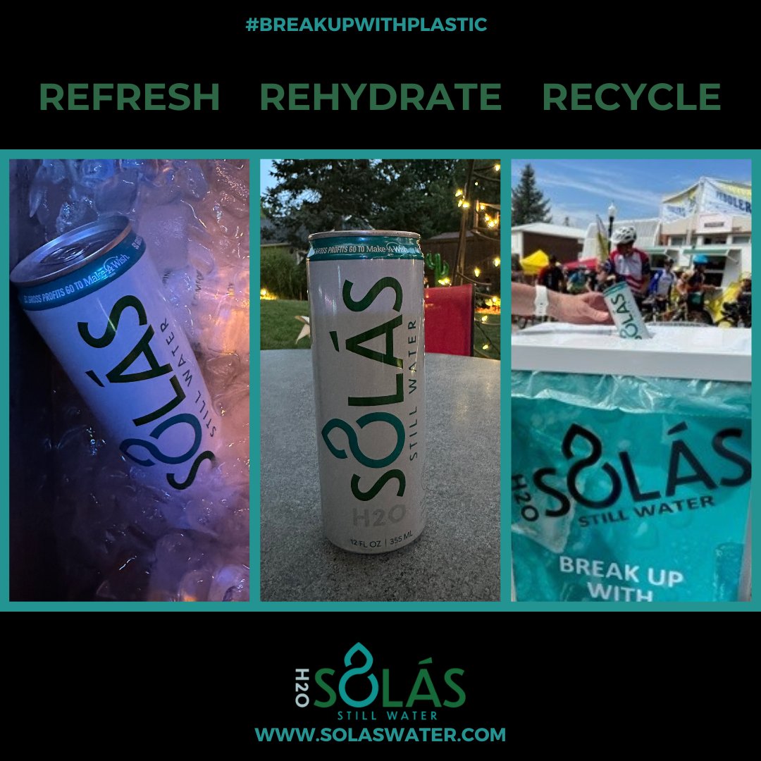SolasH2O's tweet photo. As temperatures rise across the midwest this week, it is extremely important to keep hydrated. Sólás H2O is easy to bring with you wherever you're headed. You can find #SolasH2O at @HyVee and @Fareway_Stores. 

#refreshrehydraterecycle #breakupwithplastic @MakeAWish_Iowa https://t.co/4m1kAI45mM