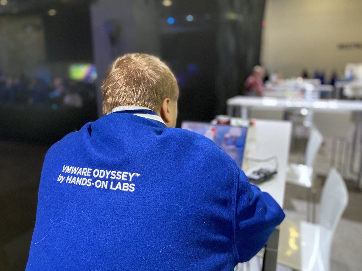 Ready to join the ranks of our returning Odyssey champions? 🏆 <a href="/mksennett/">Michael Sennett</a> got his jacket—now it’s your turn! Come down and compete to win your own exclusive jacket. Don’t miss out! #VMwareExplore #ODYChampion