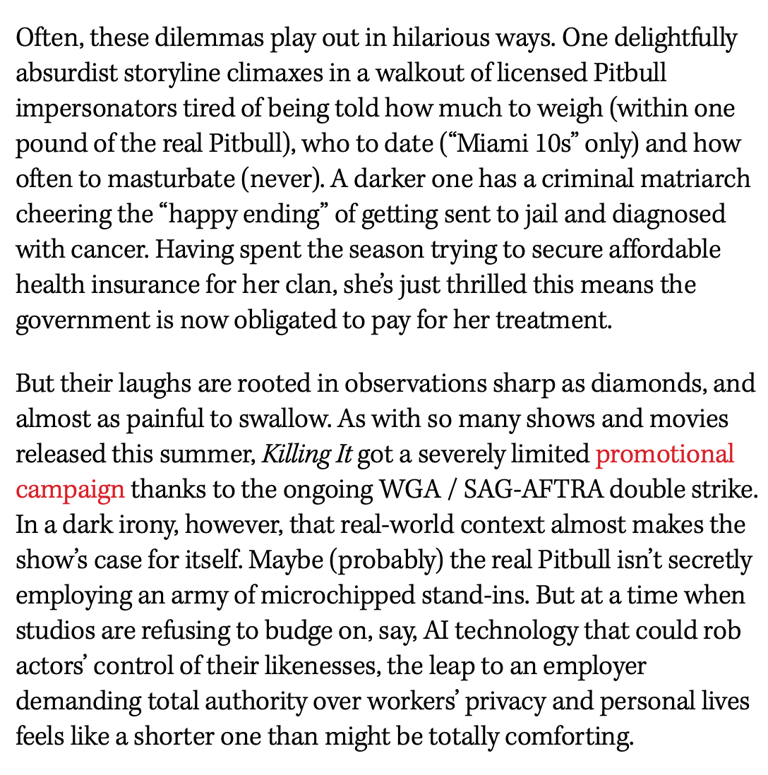 Wow. This rules. Biggest of ups to @ldeltredici. Very sad but also perfectly fitting this show has come out during an unprecedented moment of labor unrest. #killingit