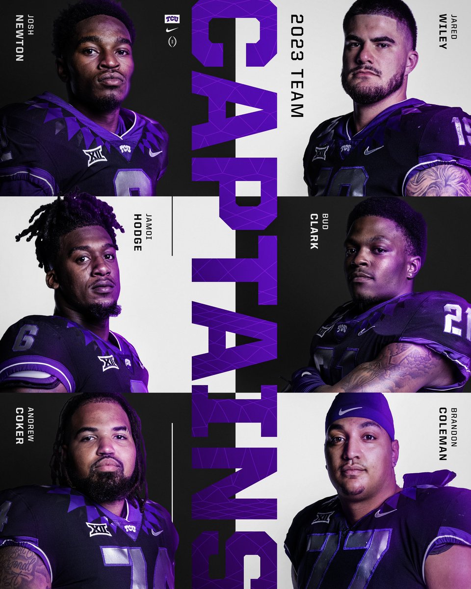 The highest honor a player can receive is to be nominated by his teammates to lead. Congrats to these 6 Horned Frogs on being chosen as this year’s team captains 🐸 #GoFrogs | #AllSteakNoSizzle