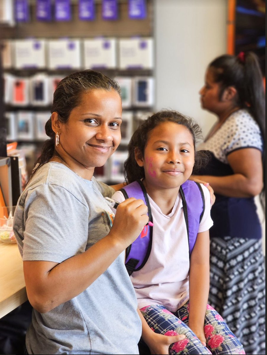 boostmobile's tweet photo. Celebrating #BackToSchool with all the face paint at our New Hampshire Ave location! Shout out to @JosandyGonzalez for bringing smiles to all the kids faces. ✨ 🌈 

#BoostMobile #Back2School 📚 https://t.co/LOLDuqnHux