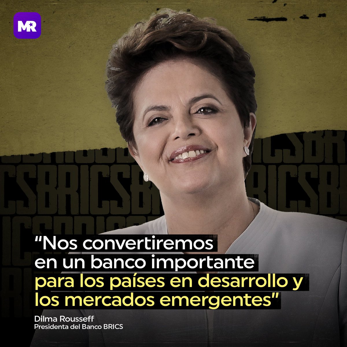 El Nuevo Banco de Desarrollo (NBD) creado por los #BRICS considera el ingreso de nuevos miembros y tiene la intención de ampliar la concesión de préstamos en las monedas nacionales de los países integrantes del bloque, anunció la presidenta de la entidad financiera, <a href="/dilmabr/">Dilma Rousseff</a>.