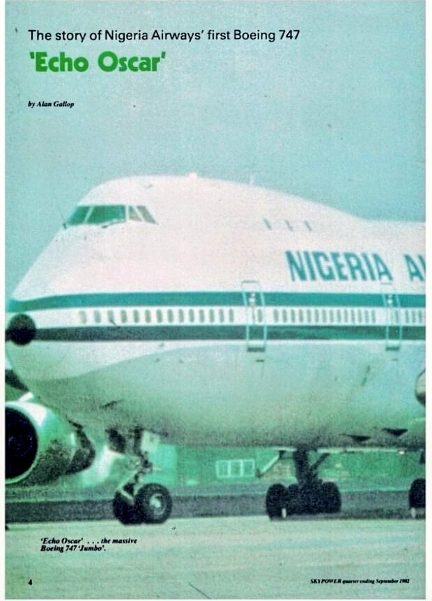 NigeriaAirways's tweet photo. It's #NigeriaAirways Day! Happy 65th Anniversary✈🐘🇳🇬 🎉🎂!
Founded August 23 1958, operations began on October 1 1958. #Skypower #NigeriaAirways65. Here’s a cool feature of Nigeria Airways’ 1st Boeing 747 in Skypower Magazine from September 1982. LN-AEO leased was from @SAS. https://t.co/OU52JiCLJZ