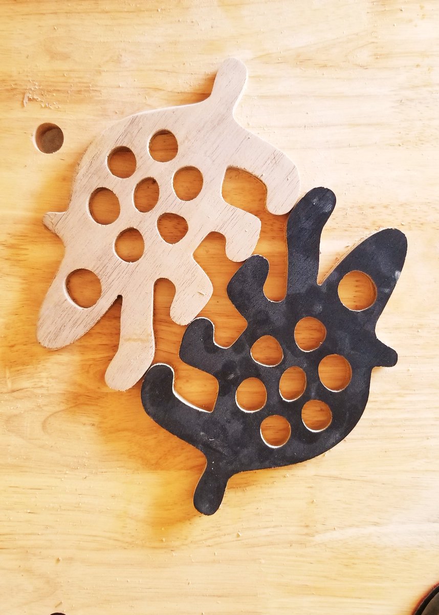 ThingsVoln's tweet image. [CW: trypophobia]

I've been designing some of these little holey creatures, and I think they're really fun. I haven't completely sanded or finished them yet, but I love holding them. I wish I had like 50 different ones... ooh I should probably make some interlocking designs