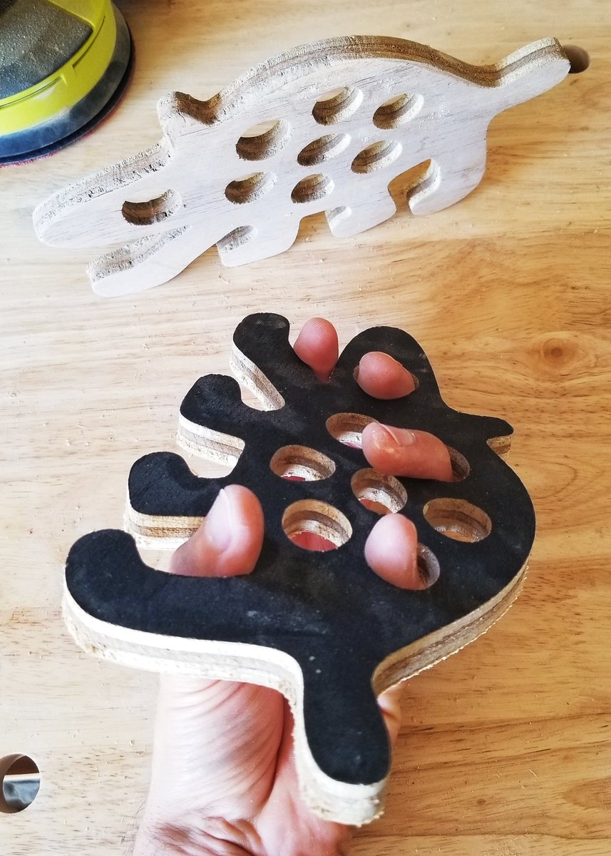 ThingsVoln's tweet image. [CW: trypophobia]

I've been designing some of these little holey creatures, and I think they're really fun. I haven't completely sanded or finished them yet, but I love holding them. I wish I had like 50 different ones... ooh I should probably make some interlocking designs