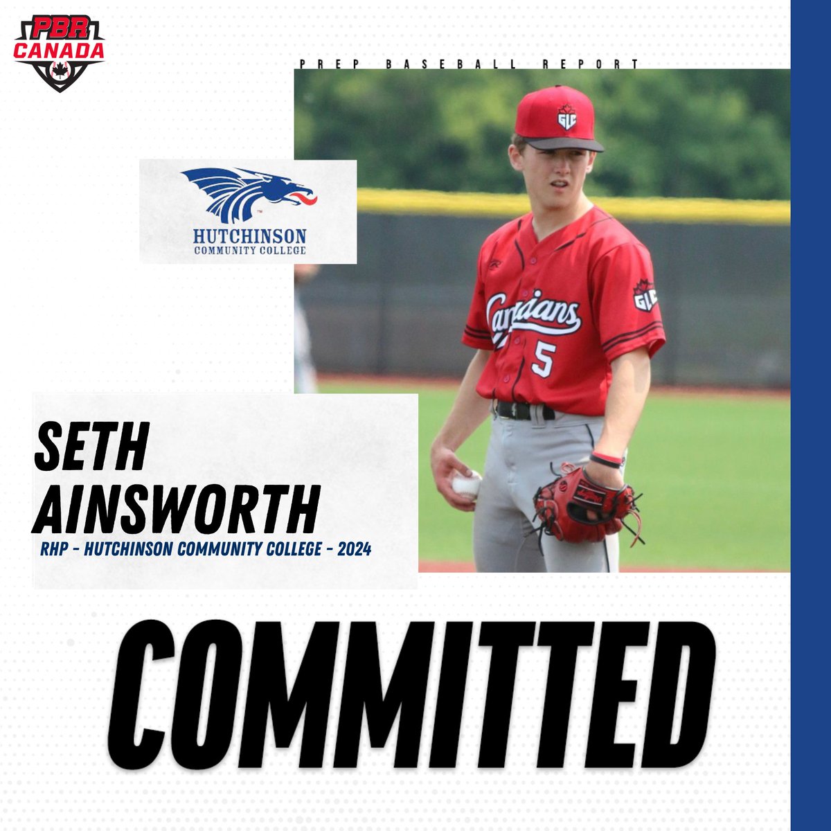 🚨𝐂𝐎𝐌𝐌𝐈𝐓𝐌𝐄𝐍𝐓 𝐀𝐋𝐄𝐑𝐓🚨 '24 RHP Seth Ainsworth (@seth_ainsworth) has announced his commitment to Hutchinson Community College. #OffTheBoard || @BlueDragonBSB