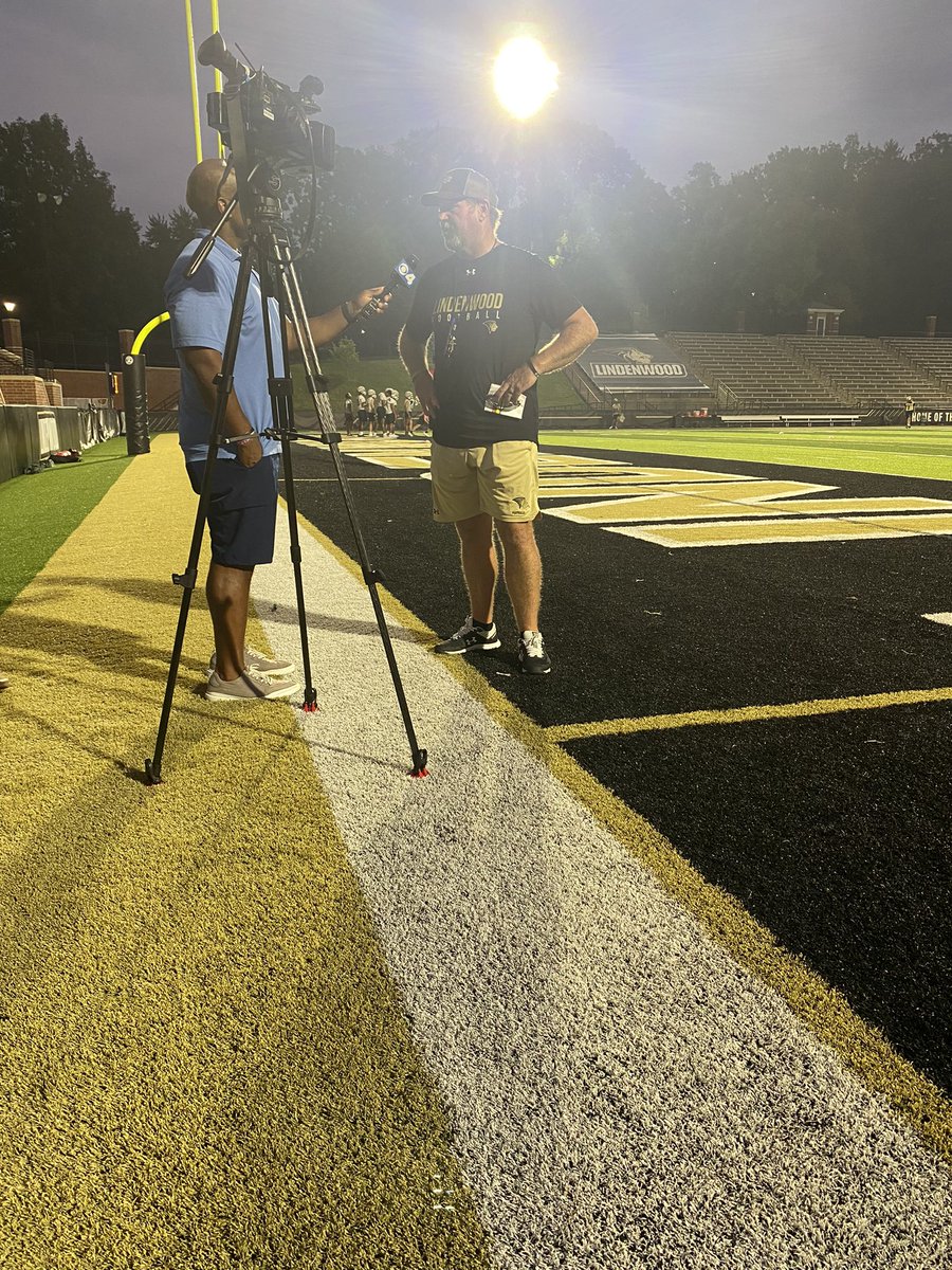 Thanks to @BKennedyTV for stopping by @LindenwoodFB 🦁🏈 practice last night! Catch the full feature on the squad on @KMOV tonight at 1️⃣0️⃣:0️⃣0️⃣ pm #NewLevel