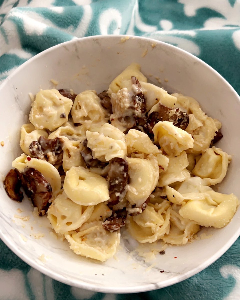 panthergirlrx's tweet photo. One of the things that helps keep me sober is finding activities to do after work. I really do love cooking. Tonight‘s dinner is chicken tortellini with fresh sautéed mushrooms & garlic with Alfredo sauce. Topped with shredded Parmesan cheese! #ChefJenni👩🏼🍳 https://t.co/tGbTYzYqPa