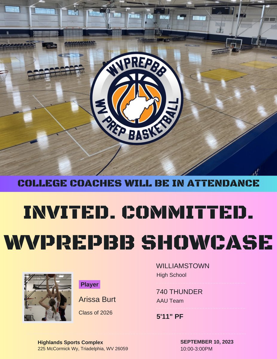 (3/3) Announcing our next set of commits to our Girls Basketball Showcase, taking place on September 10, 2023, at The Highlands Sports Complex in Wheeling, West Virginia. <a href="/GrayTaysia/">Taysia Gray</a> <a href="/martinahowe_/">martina</a> @Arissa80456443