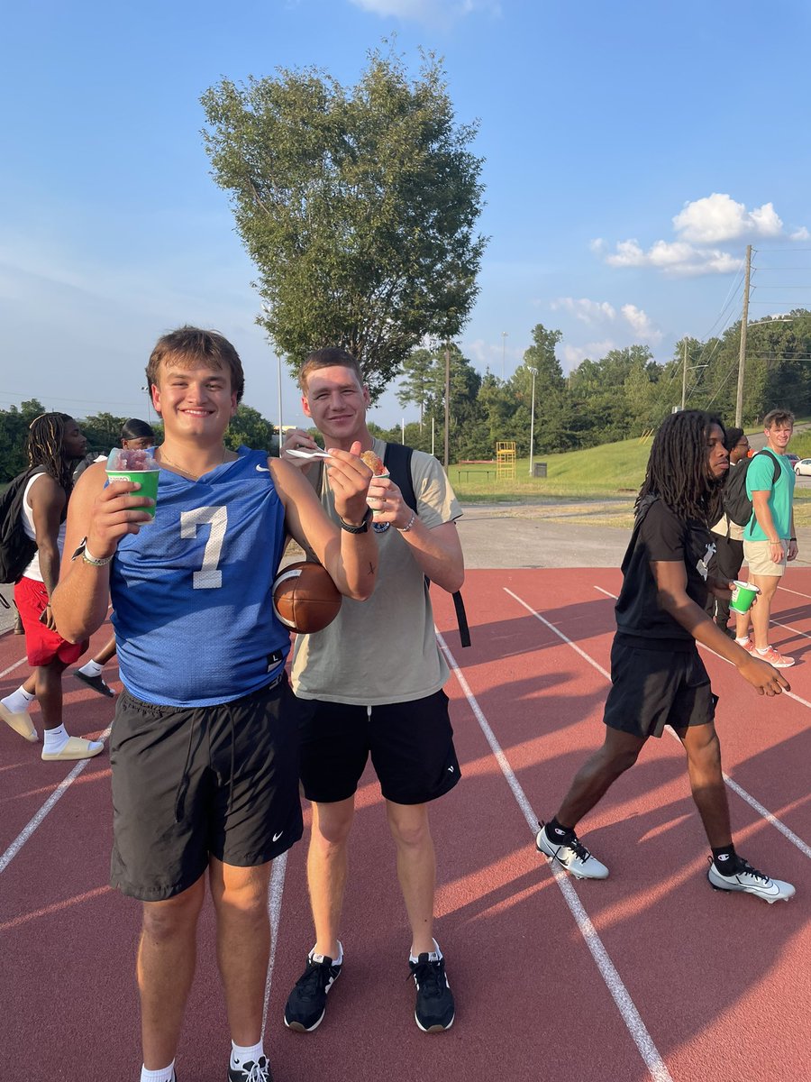 BSCFootball's tweet photo. Beating the heat in the final days of Fall Camp with some @KONAICE thanks to the 🐐 Athletic Trainer #Excellence | #strik2the4nvil | #BElite https://t.co/1PXpHv85zT