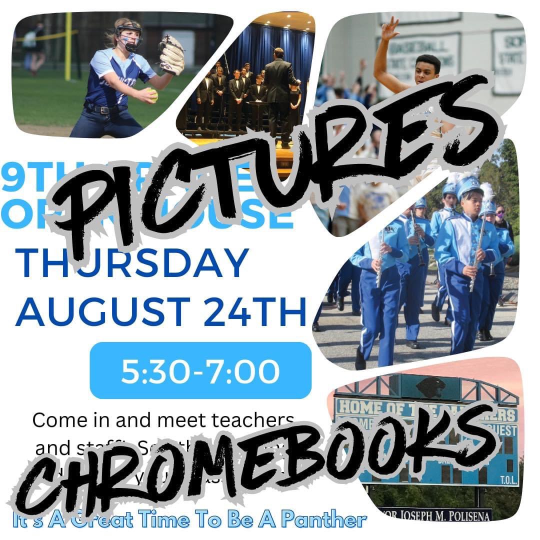 Tomorrow night is Freshman Orientation.  Come see the school, get your freshman year picture taken, and get a chromebook! So excited to meet our new students and families! 💙🤍
