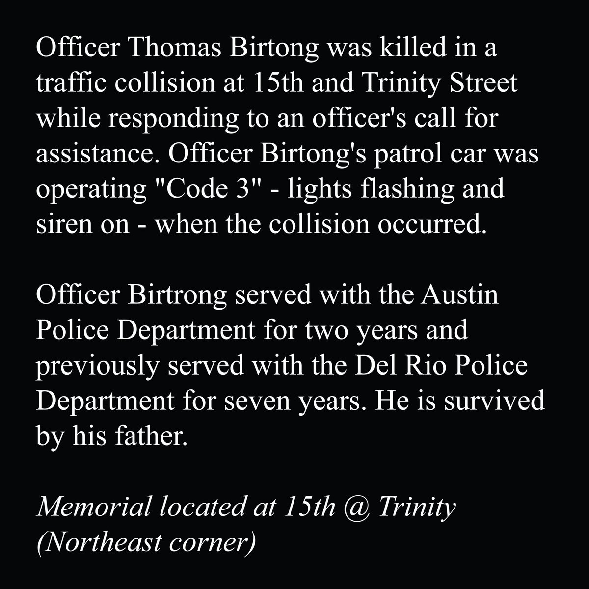 Today we remember Thomas Birtong.