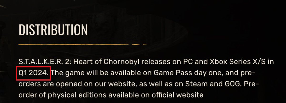 GameGPU_com's tweet image. gamegpu.tech/game/s-t-a-l-k…

🚀 Major update: GSC Game World&apos;s S.T.A.L.K.E.R. 2: Heart of Chornobyl now set to release in Q1 2024! Fans eagerly await as #Gamescom2023 teaser promises excellence. 🎮 #STALKER2 #ReleaseUpdate