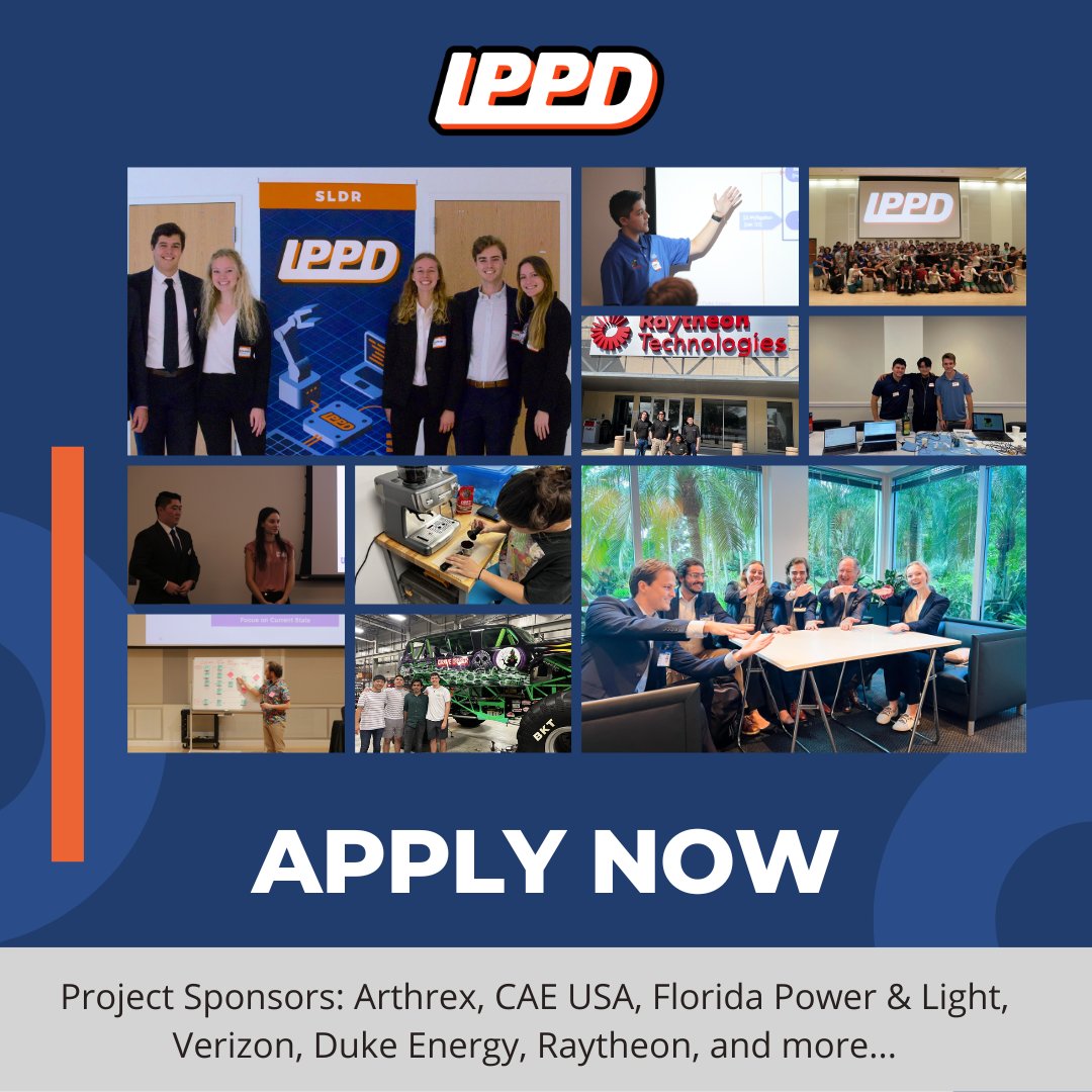 ufippd's tweet photo. IPPD's senior captone design programs are sponsored by a wide range of top-tier companies.
👏Great opportunity to work with peers to create real-world technologies and engineering projects for research.
🔥Apply today at https://t.co/i0XSuYplW3!
#ufippd @UF @UFWertheim @UF_IFAS https://t.co/eNZFr8mXLP