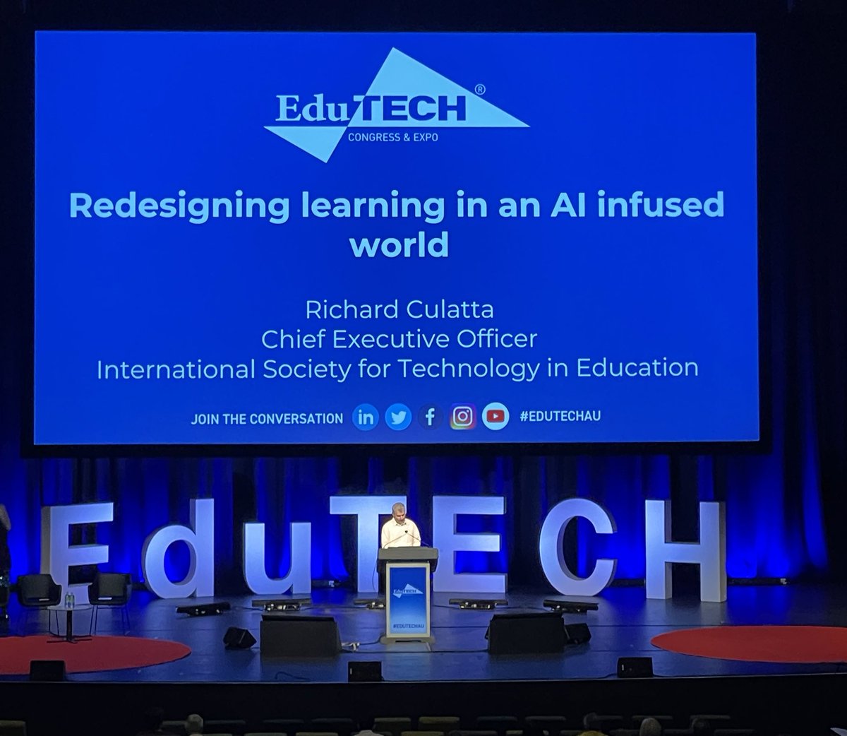 Richard Culatta <a href="/ISTEofficial/">ISTE</a> on redesigning learning in an AI infused world #EDUTECHAU