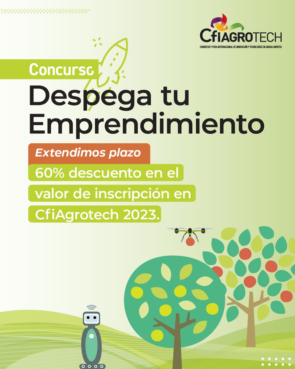 ¿Quieres ser expositor del Primer Congreso y Feria Internacional de Innovación y Tecnologías en Agroalimentos, <a href="/CfiAgrotech/">Cfia Agrotech</a>?​ Inscríbete en el Concurso “Despega tu Emprendimiento” Inscripciones abiertas hasta el 31 de agosto. + información en cfiagrotech.cl/concurso-empre…