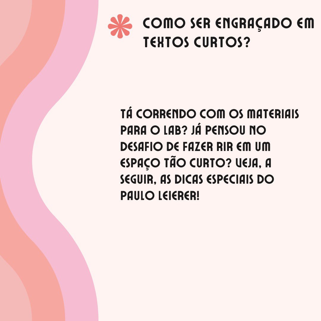writersroom51's tweet photo. A história até pode ser engraçada, mas é possível trazer #humor e assertividade já na logline do seu projeto?
Para Paulo Leierer, roteirista, professor e consultor do 4º LAB 51, sim!
Confira algumas dicas e participe até 25/8: https://t.co/pBoSlRzmHr
#LAB51 #comédia #roteiro https://t.co/45Dq75MhPW
