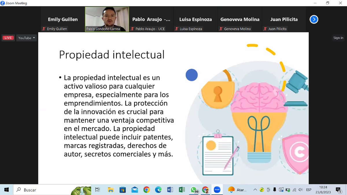 AHORA| 2da y última clase del Módulo 1: Introductorio de <a href="/YoEmprendoUCE/">YoEmprendoUCE</a> de <a href="/lacentralec/">Universidad Central del Ecuador</a> impartido por <a href="/pabloaraujogr/">Pablo A. Araujo G.</a>, Docente UCE. Además, #MasterClass impartido por #PabloLondoño sobre #PropiedadIntelectual. Link de la clase 👇 youtube.com/live/HmZGkqkHa…