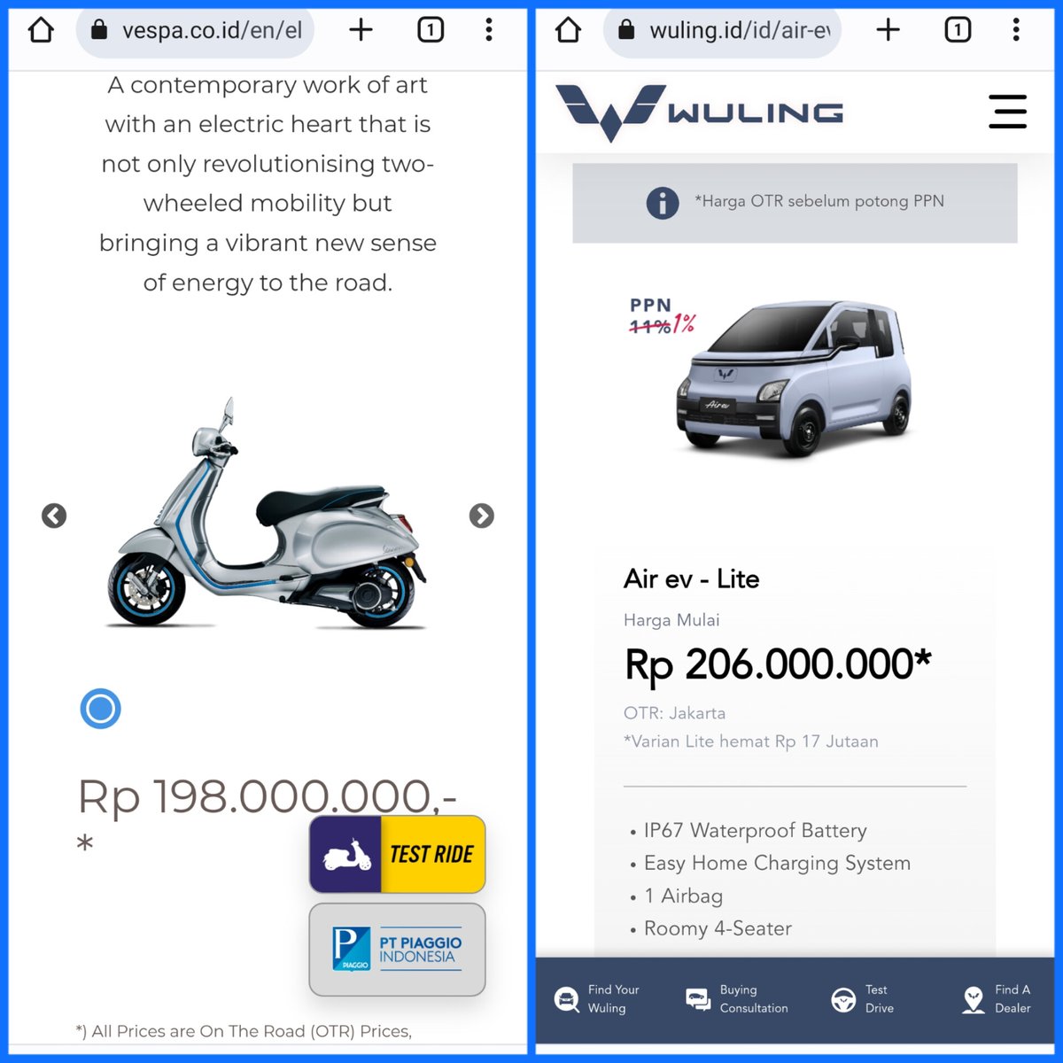 agusset1awan's tweet image. #Survey ... 
#Vespa ato #Wuling?