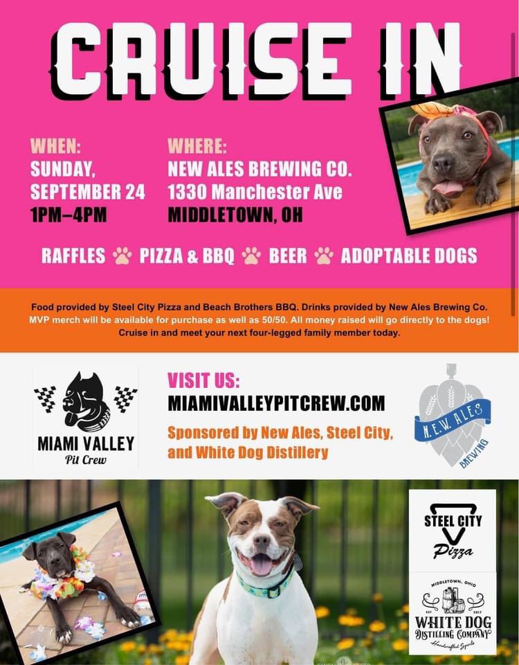 mvpitcrew's tweet photo. We’re 1 month away from our next big car show event! Who wants to check out some hot rods and some cute dogs!
Please give us a share and let’s make this the biggest Cruise In yet!
#dog #dayton #ohio #hotrods #carshow #middletown #ClassicCars 
#adopt #pitbull #bbq #beer #pizza https://t.co/5CbygzodTk