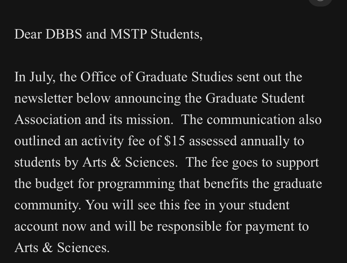 WashUGradWkrs's tweet photo. WashU grad students were informed today that we will now be required to pay a $15 “Student Activity Fee” to “support programming that benefits the grad community”—a decision that was made WITHOUT general student input. Meanwhile WashU revenue in 2020 was over $1 billion. https://t.co/yfoel72QZw
