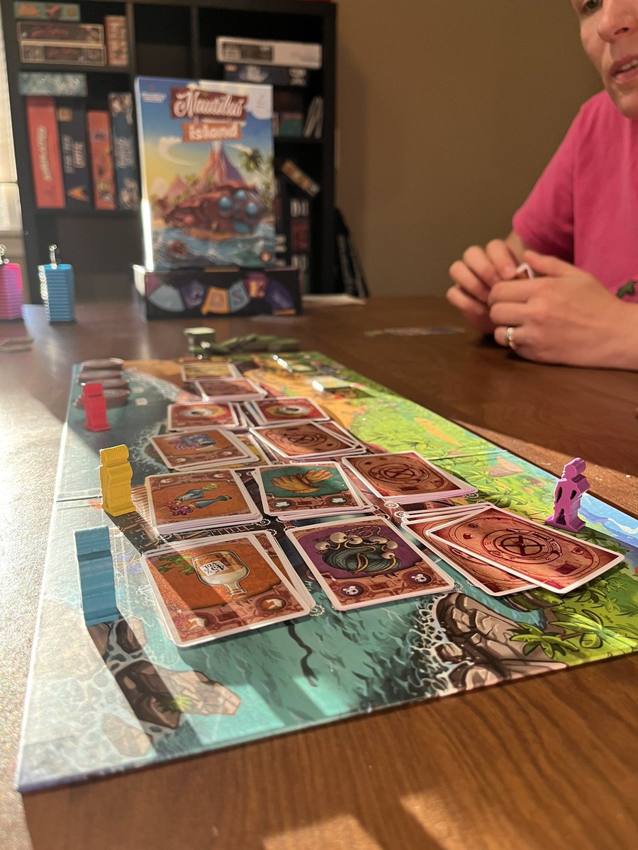 FamilyGamersAA's tweet photo. Mail day! We played 3/4 tonight. CDSK is a clever trivia game where you pick your difficulty from Randolph, Nautilus Island is a cute set collection game from @FunnyfoxGames , and Qawale is another incredible abstract from @GigamicWorld . Some great gaming! #playgameswithyourkids https://t.co/mSTRkaSihl