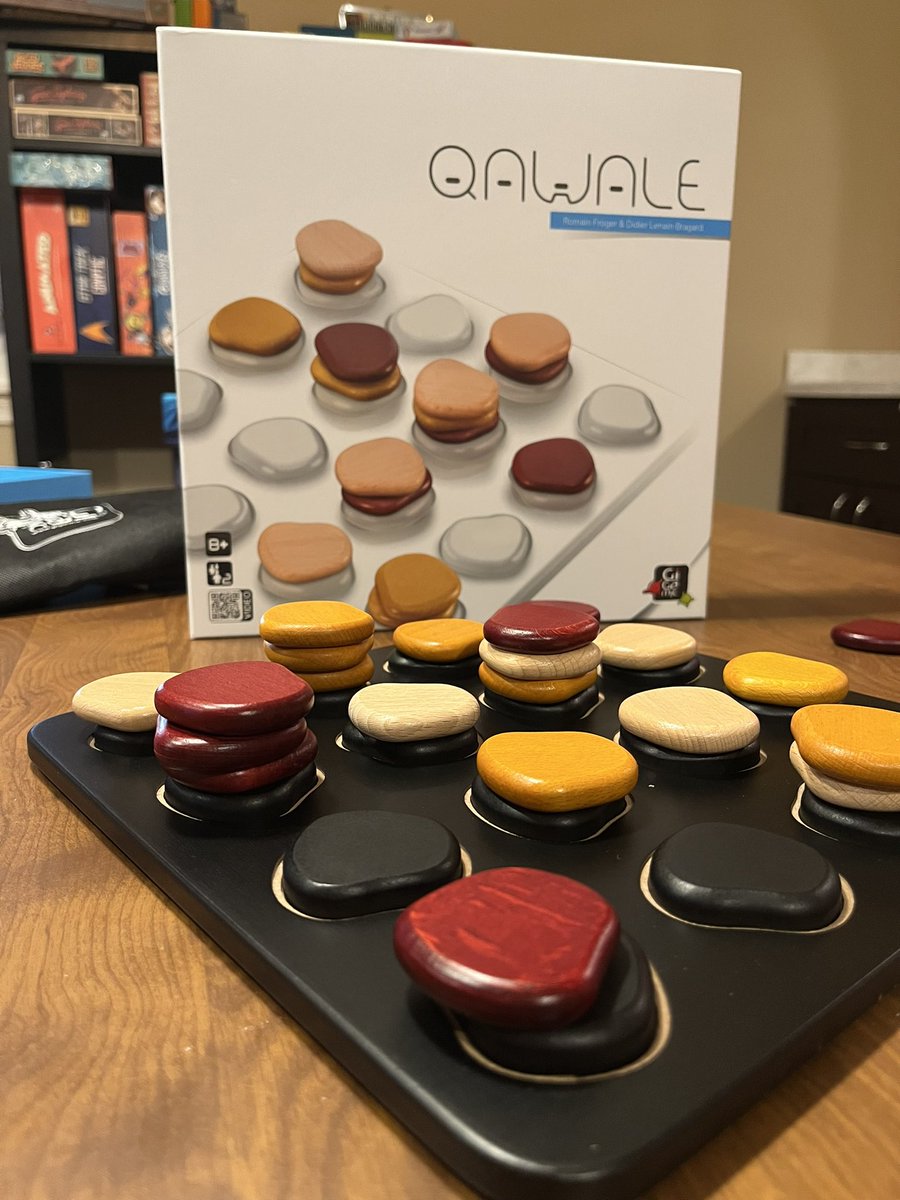 Mail day! We played 3/4 tonight. CDSK is a clever trivia game where you pick your difficulty from Randolph, Nautilus Island is a cute set collection game from <a href="/FunnyfoxGames/">Funnyfox</a> , and Qawale is another incredible abstract from <a href="/GigamicWorld/">Gigamic World</a> . Some great gaming! #playgameswithyourkids