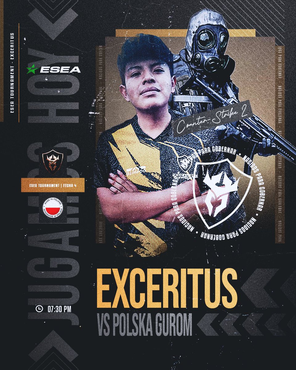 exceritus's tweet photo. Noche de counter con nuestros gobernadores 😳😏 Es la hora de GOBERNAR como se debe en el torneo 🔥👑
 
🎮 #counterstrike2 
🏆 ESEA 
🆚 #PolskaGurom
⏰ 07:30 pm 🇵🇪
📺 https://t.co/7BB7ZaQa5H

#exceritus #arribagobernadores #nacidosparagobernar #GOexcer https://t.co/JegPazUhWF