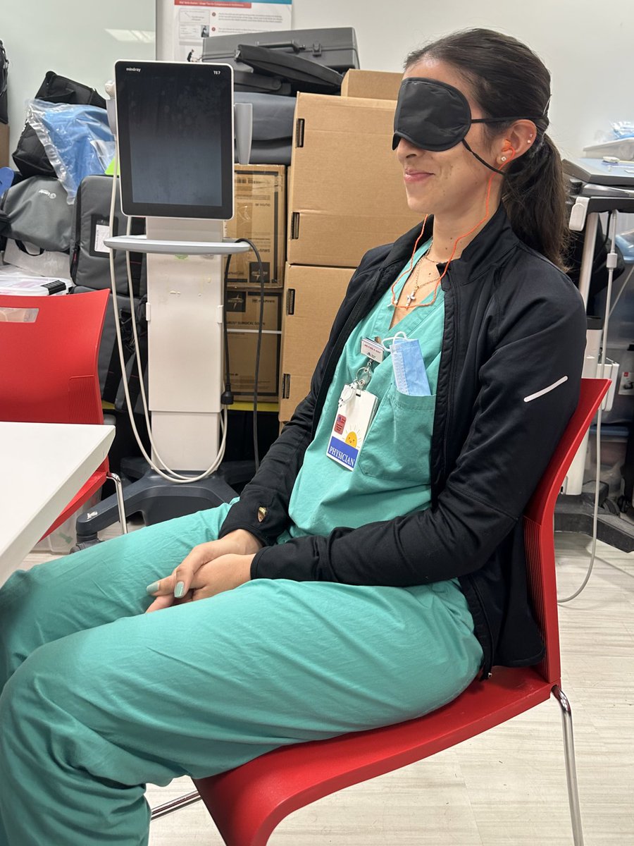MountSinaiNCC's tweet photo. Another excellent #simulation day focusing on airway and intubation. Highlights included ear plugs and blindfold for @gkeetonMD prior to her arriving to help the team, and @AlexReynoldsMD mimicking #stridor for longer than could have been comfortable! https://t.co/oBMGIyOt7x