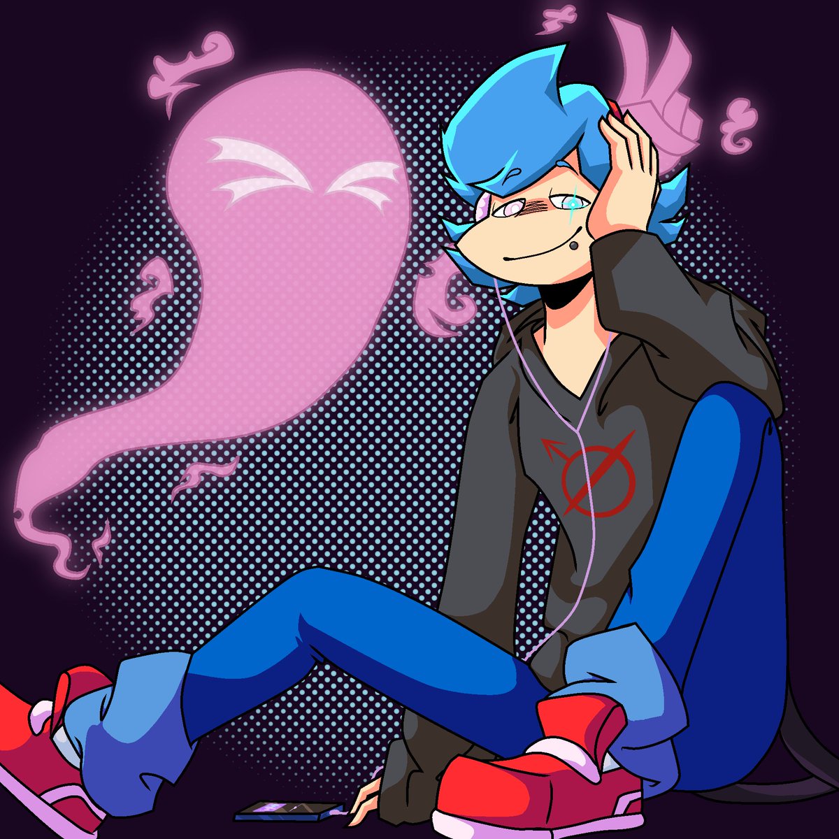 Mayoi_On_Main's tweet photo. Can't forget the star of the #fnfbbmod, the Pisslord himself! At least this ghost only wants to photobomb instead of drag him on a goosechase, lol. This style is so fun, lol. #fnfbigbrother
#fnfbigbrothermod #fnfBB https://t.co/bNnyBGp9UQ