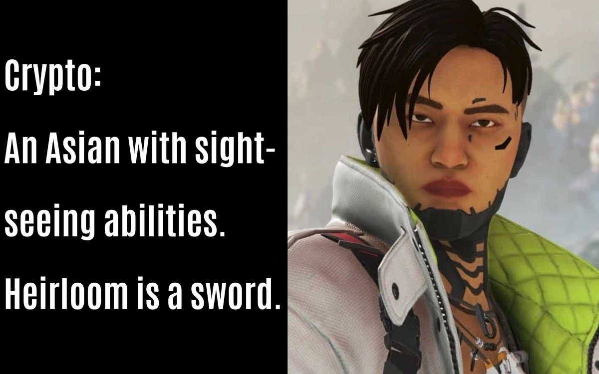 ArianimeTDM's tweet photo. Racist Legends? 💀
.
Tags:
#apexlegends #apexmontage #apexarena #apexarenas #apexlegendsclips #wattson #wattsonmain #rampart #rampartmain #bangalore #caustic #horizon #crypto #catalyst #octane #octanemain #apex #arena #arenas #apexcontroller #apexstream #apexstreamersclips https://t.co/w8bJSJOlcy