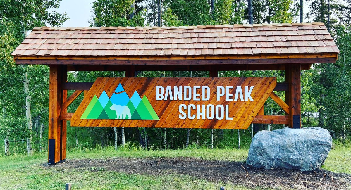 After 26 years, and plenty of paint, wood filler and TLC, our beloved <a href="/bandedpeakrvs/">Banded Peak School</a> school sign needed to be replaced. Big ‘Thanks’ to those involved with the new design, construction and installation. #rvsed