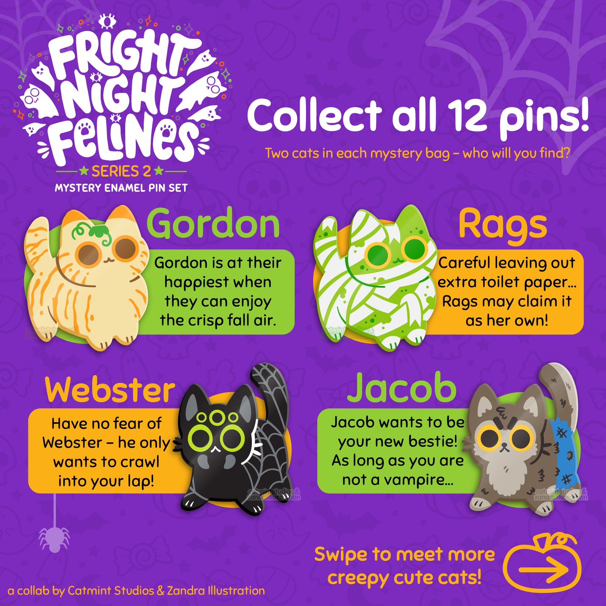 Spooky season has come early - it’s time to introduce Fright Night Felines ✨Series 2!✨

Check the thread to meet our newest Halloween friends! ⬇️🐈‍⬛🧡