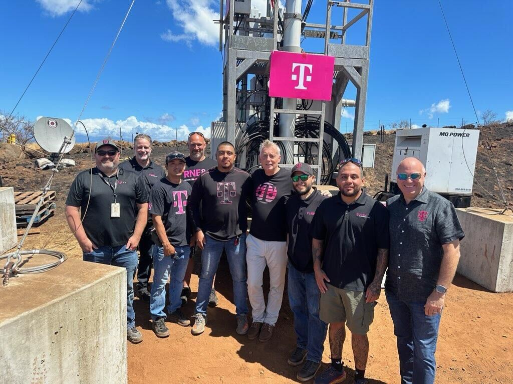 These are some of the members from the @TMobile Emergency Teams who have been working day and night to restore connectivity and support the community. I can’t thank them enough for all the hard work they have and will continue to do for the island of Maui.