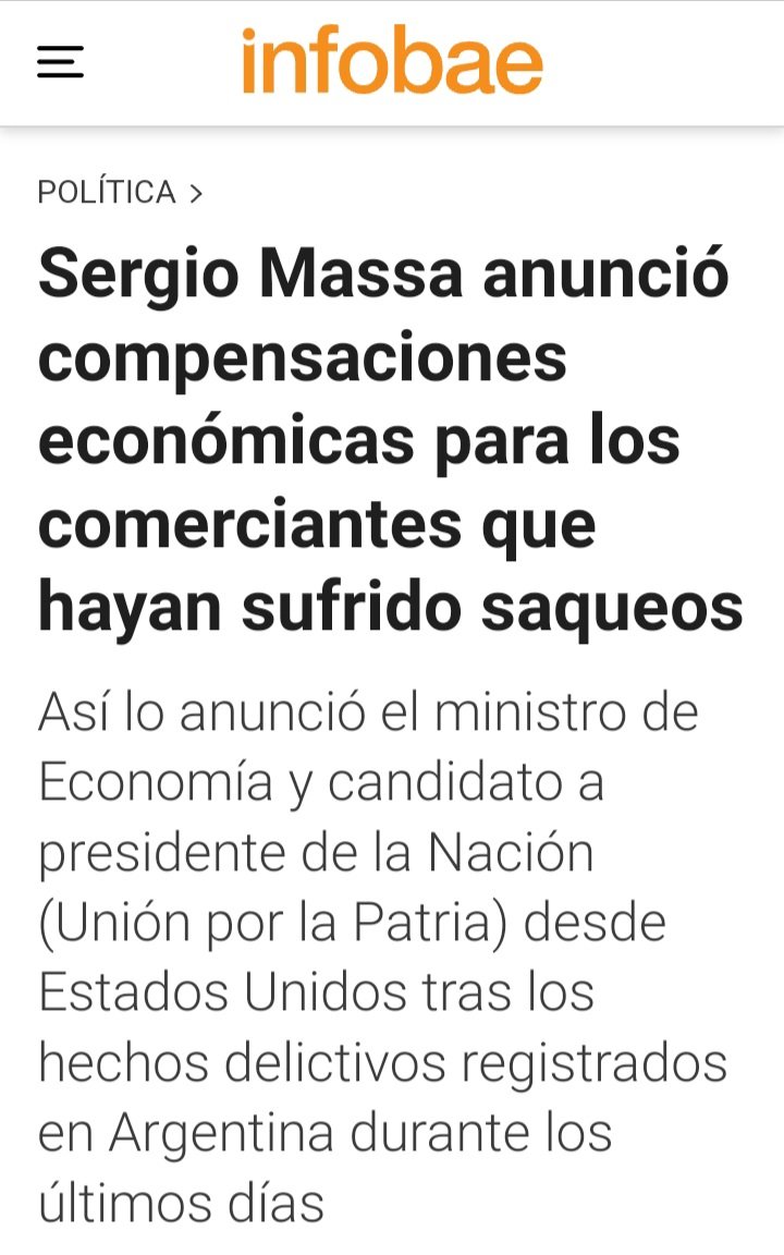 Massa anuncia compensaciones por los saqueos...¿no era que no hubo saqueos?