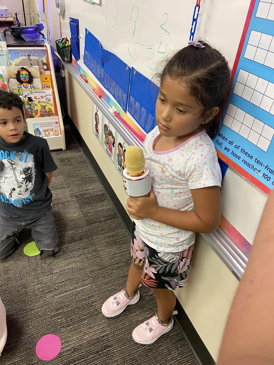 My students look forward to this every day! As we practice our calendar songs, I let one student hold the microphone to lead our class. ♥️