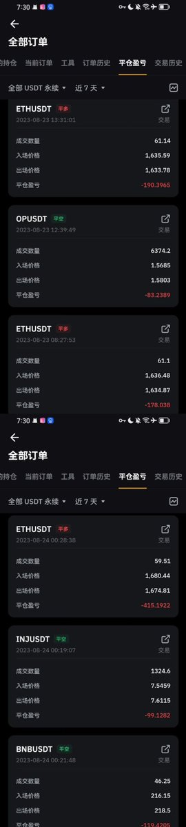 cooktim399's tweet photo. 8月23日交易记录 累计盈亏-1086.41u 昨日交易不理想要好好复盘反思 保持情绪稳定思路清晰 https://t.co/BOJji4u2Sj