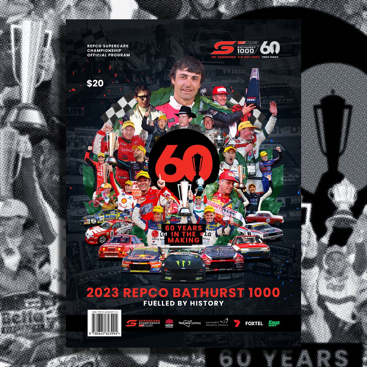 Cover design for the 2023 Repco Bathurst 1000 Official Program. It was an honour to be trusted with this job, I hope race fans like it. Now available to pre-order @V8Sleuth #repcosc #bathurst1000