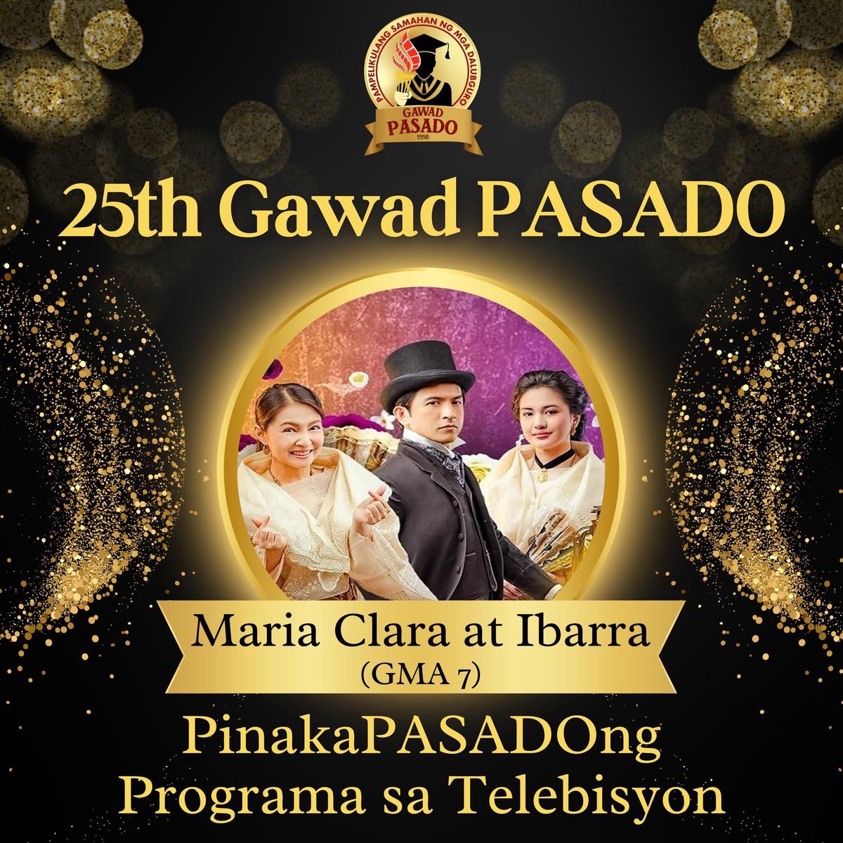 A BIG CONGRATULATIONS TO <a href="/dealwithBARBIE/">Barbie Forteza</a> and <a href="/davidlicauco/">David Licauco</a> for winning in the 25TH GAWAD PASADO ✨

Both Barbie and David were recognized by Pampelikulang Samahan ng mga Dalubguro (PASADO) for their roles in #MariaClaraAtIbarra which won the Pinaka PASADOng Programa sa