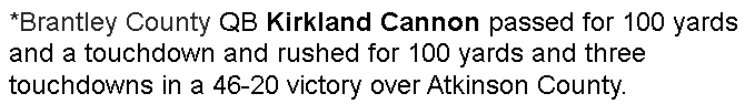 Congratulations to my man, <a href="/KirklandCannon/">Kirkland Cannon</a>, and the rest of the mighty Herons for their week 1 win!