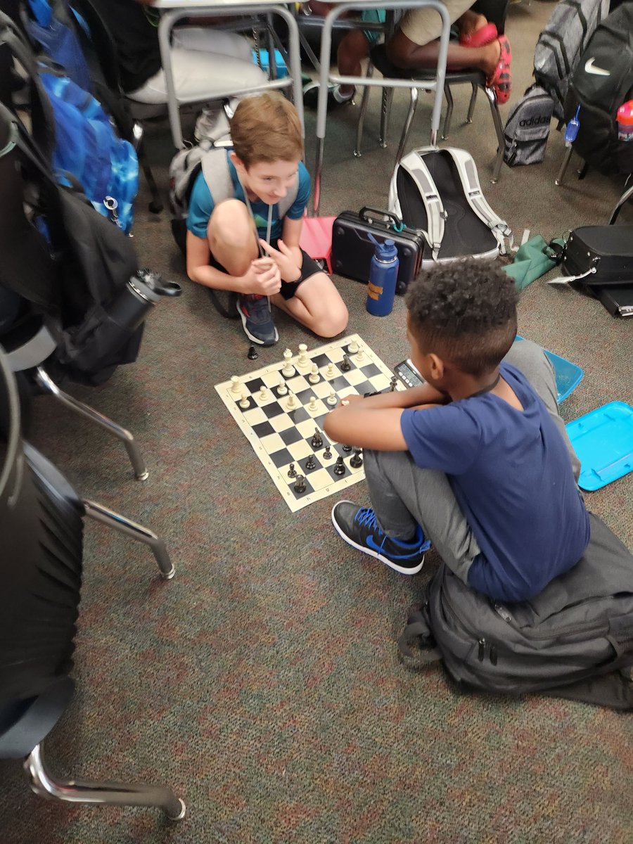 When your chess club ends up "Standing Room Only" I'd say it's a success! Thank goodness I still had the old chess sets! I think we're gonna need a bigger boat... to row! #WMSChess #BeEliteWMS
