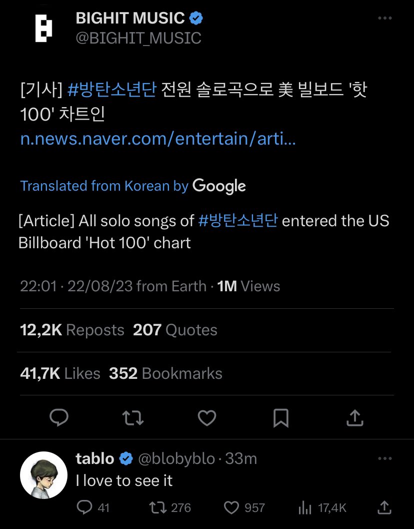 raplinegold's tweet photo. i just ADORE how proud of bts tablo is, he’s their older brother fr like the man is an ARMY (he got dynamite in his dna) https://t.co/xAut2OCF78