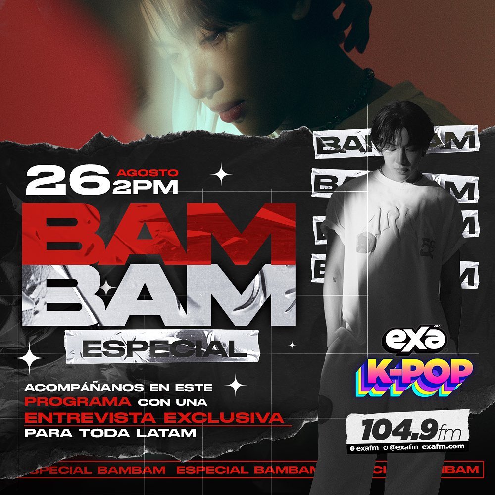 น้องแบมปังมาก วันเสาร์ที่ 26 สิงหาคมที่จะถึงนี้ น้องจะเป็นแขกรับเชิญใน #ExaKpop ? (104.9 FM) กับคุณ @.OppaKimPop 📻🎧

#BamBam #뱀뱀
@BamBam1A @BAMBAMxABYSS