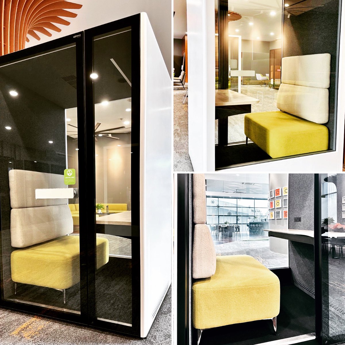 Our all new E-Pod Plus+ is coming to our showroom next month! 
Experience the feeling of working in an extremely quiet and private space in our “Focus Pod”. 
We make distractions a thing of the past👏🏻

#acousticsolutions #officepod #acousticprivacypod #exstopod #phonebooth