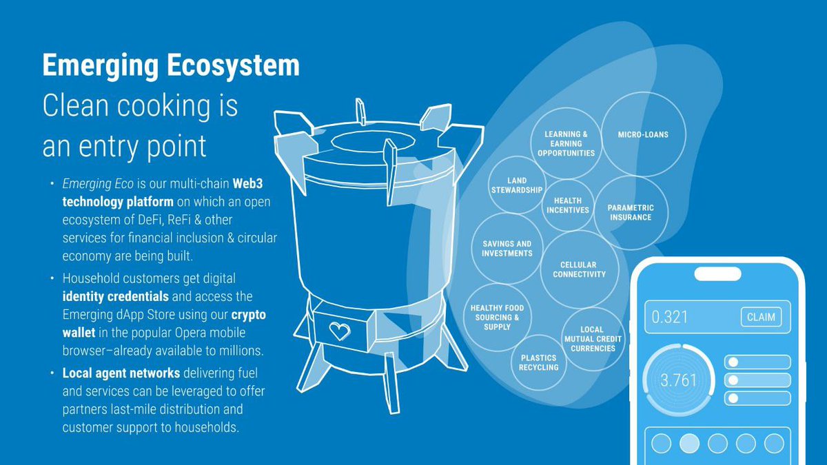 spidwers's tweet photo. Emerging ECO built on #ixoworld turns the switch to clean cooking into an entry-point for regenerative household economy by providing access to the Web3 #InternetOfImpact primed by digital carbon credits. #iweb3 https://t.co/wnv3o1uMqp