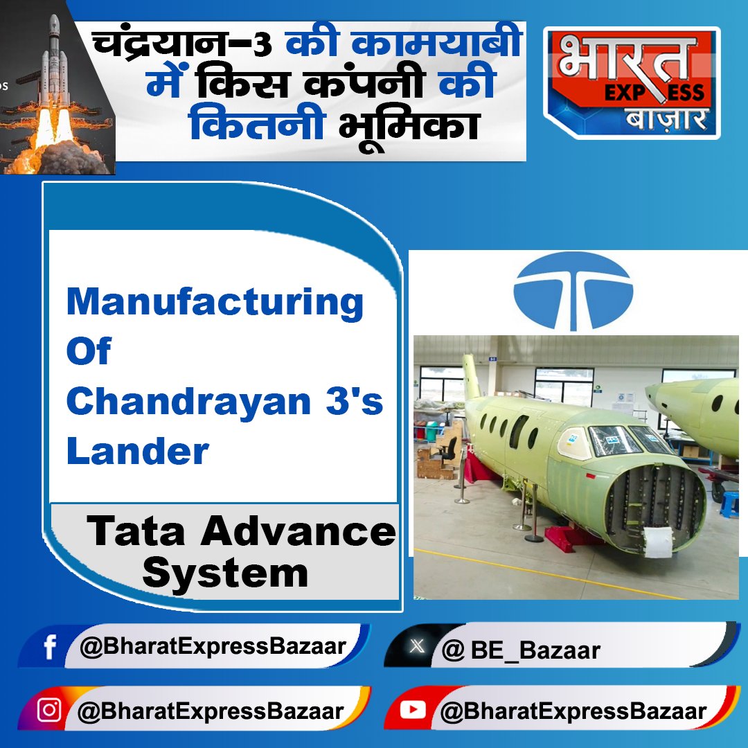 BE_Bazaar's tweet photo. 🚀#Chandrayaan3 की कामयाबी के सिपाही✈️
📢 जानिए #TataAdvanceSystem ने क्या की मदद
👀#marketwatch 👀
🔥🔥🔥🔥🔥🔥🔥🔥🔥
#Chandrayaan3Success #IndiaOnTheMoon #isrochandrayaan3mission #BharatExpressBazaar #NSEIndia #BSE #MarketWithBEBazaar https://t.co/DZzKzsmBlj