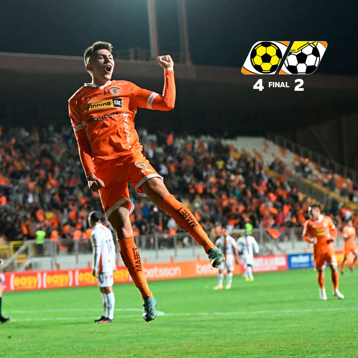 Cobreloa_SADP's tweet photo. ¡LA ZONA NORTE ES NUESTRA! 🦊🫡
Fin del encuentro ⚽️

Somos los ganadores de la final regional zona norte Copa Chile 🏆

Resultado final
Cobreloa 4-2 Cobresal

⚽️David Escalante
⚽️x2 Luciano Parra 
⚽️Gustavo Gotti

Los zorros clasifican a la semifinal nacional 
¡Vamos Cobreloa! https://t.co/rNgwGuSH6X