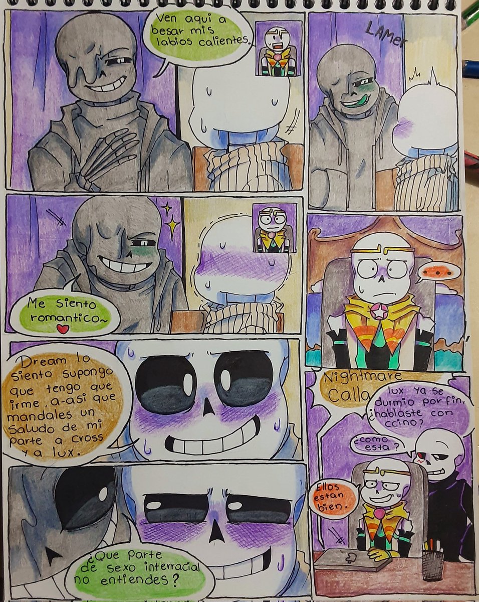 ketchupx203's tweet photo. Basado de esa película de comedia/terror que no me se su nombre 👍😋 #undertaleAU #dreamtale #NightmareSans #ccinosansxnightmaresans #ccinosans #dreamsans #crossxdream #crosssans #creamship https://t.co/aTyPbQQX5d