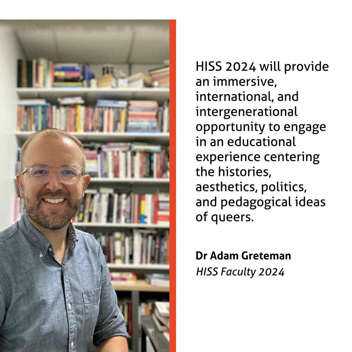 SSSHARC at Sydney (@sssharc) on Twitter photo 🤔Trying to figure out whether #HISS 2024 is right for you?
Don't take our word for it, see what faculty member Adam Greteman (<a href="/artinstitutechi/">The Art Institute of Chicago</a>) has to say!
Apply or Share Now📷tinyurl.com/y2pdd683 🤔Trying to figure out whether #HISS 2024 is right for you?
Don't take our word for it, see what faculty member Adam Greteman (<a href="/artinstitutechi/">The Art Institute of Chicago</a>) has to say!
Apply or Share Now📷tinyurl.com/y2pdd683